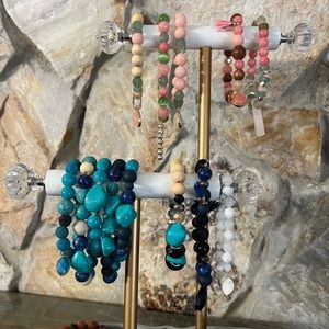 handmade bracelets.   amazing stones and colors